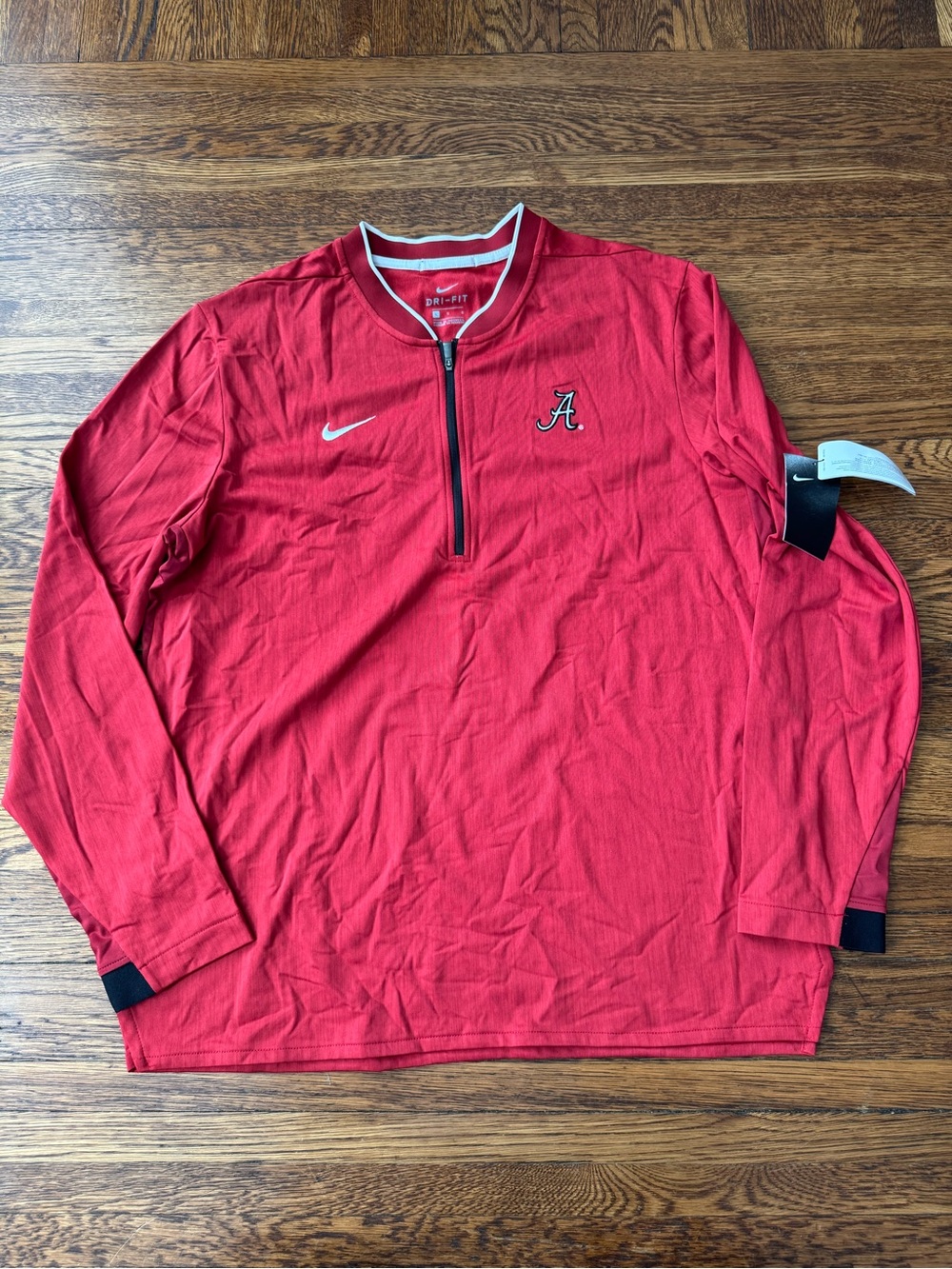 (NWT) Nike Men's Alabama Crimson Long Sleeve Quarter-Zip Pullover - Red